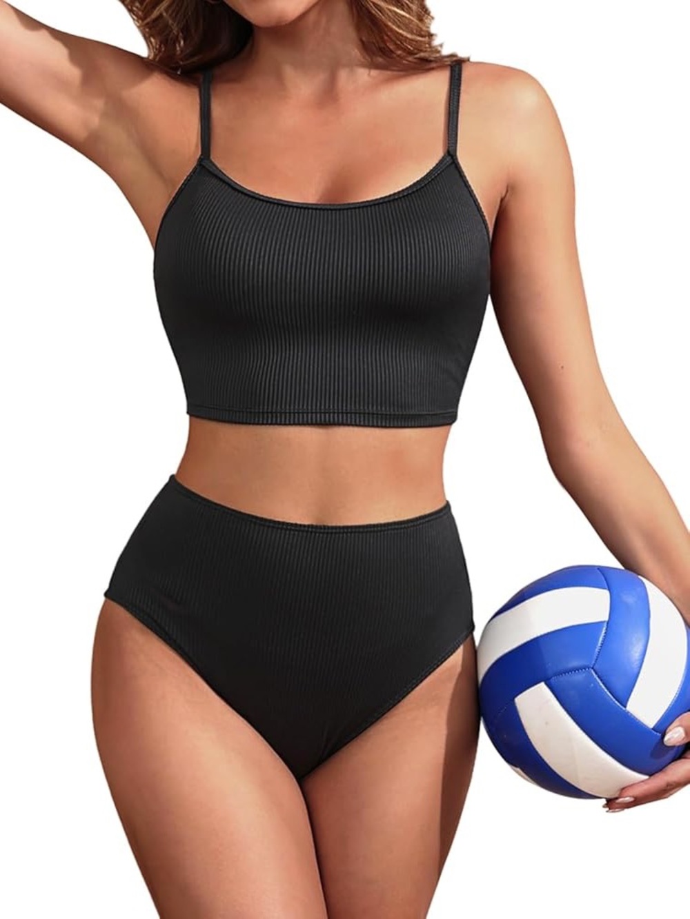 Yonique | NWT High Waisted Ribbed Bikini